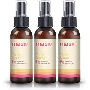Mask Toilet Spray - Travel Size Bathroom Spray, Pack of 3, Odor Neutralizer Spray, Poop Spray Odor Eliminator, Bathroom Air Freshener, Bathroom Deodorizer - Champagne & Strawberries Scent, 10.2 Fl Oz