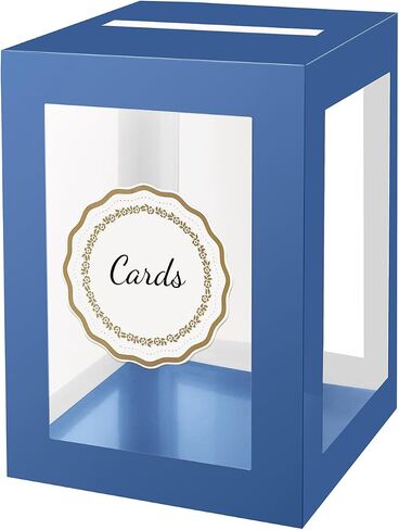 ROSEGLD Card Box for Reception, Gift Card Box Clear 8.7x8.7x12 Inches, Transparent Card Box for Wedding, Engagement, Birthday, Graduation Party, Baby Shower (Black) in Saudi Arabia