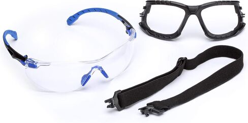 3M 70071694510 Safety Glasses Solus 1000 Series ANSI Z87 Scotchgard Anti-Fog Clear Lens Low Profile Blue/Black Frame in Saudi Arabia