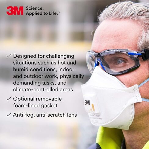 3M 70071694510 Safety Glasses Solus 1000 Series ANSI Z87 Scotchgard Anti-Fog Clear Lens Low Profile Blue/Black Frame in Saudi Arabia