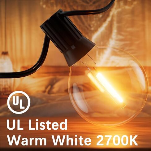 25-Pack G40 Replacement Light Bulbs, 5W Clear Globe Bulbs for Outdoor String Light (E12 / C7 Screw Base Sockets), Warm White 2200K, 20 Lumen, Dimmable in Saudi Arabia