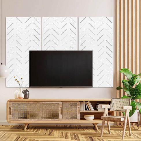 Tutmyrea 3 Pack Large Acoustic Panels, 48" X 24" X 0.4" Self-Adhesive Soundproof Wall Panels, Decorative Sound Absorbing Panels for Home Studio Office(Hollow Line,Black) in Saudi Arabia