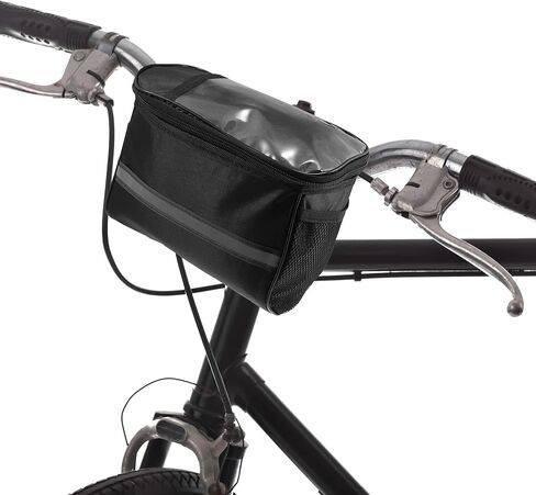 حقيبة مقود الدراجة X AUTOHAUX مع حامل هاتف بشاشة تعمل باللمس مقاس 8 بوصات وجيب جانبي شبكي وحقيبة تخزين أمامية للدراجات الجبلية باللون الأزرق in Kuwait