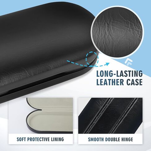 2 in 1 Contact Lens Case and Glasses Case - Double Sided Portable Contact Lens Case and Eyeglasses Case with Mirror,Tweezer and Contact Lens Solution Bottle,Storage Kit for Travel (Black) in Saudi Arabia