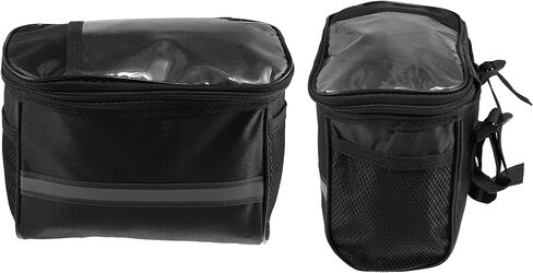 حقيبة مقود الدراجة X AUTOHAUX مع حامل هاتف بشاشة تعمل باللمس مقاس 8 بوصات وجيب جانبي شبكي وحقيبة تخزين أمامية للدراجات الجبلية باللون الأزرق in Kuwait