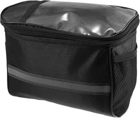 حقيبة مقود الدراجة X AUTOHAUX مع حامل هاتف بشاشة تعمل باللمس مقاس 8 بوصات وجيب جانبي شبكي وحقيبة تخزين أمامية للدراجات الجبلية باللون الأزرق in Kuwait