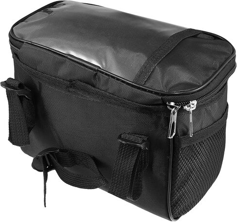 حقيبة مقود الدراجة X AUTOHAUX مع حامل هاتف بشاشة تعمل باللمس مقاس 8 بوصات وجيب جانبي شبكي وحقيبة تخزين أمامية للدراجات الجبلية باللون الأزرق in Kuwait