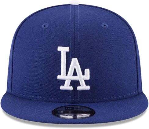 New Era 100% أصلي MLB Los Angeles Dodgers أزرق ملكي وقبعة سوداء/شعار أبيض بأحرف نصية 950 9Fifty Cap Hat OSFA (أزرق ملكي مع أبيض LA) in Saudi Arabia