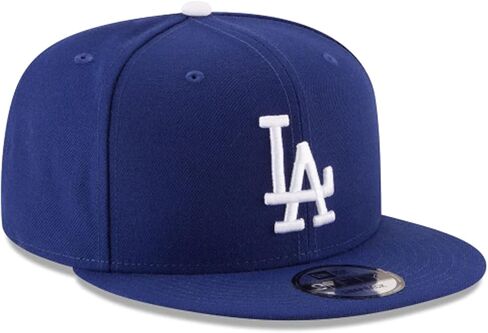 New Era 100% أصلي MLB Los Angeles Dodgers أزرق ملكي وقبعة سوداء/شعار أبيض بأحرف نصية 950 9Fifty Cap Hat OSFA (أزرق ملكي مع أبيض LA) in Saudi Arabia