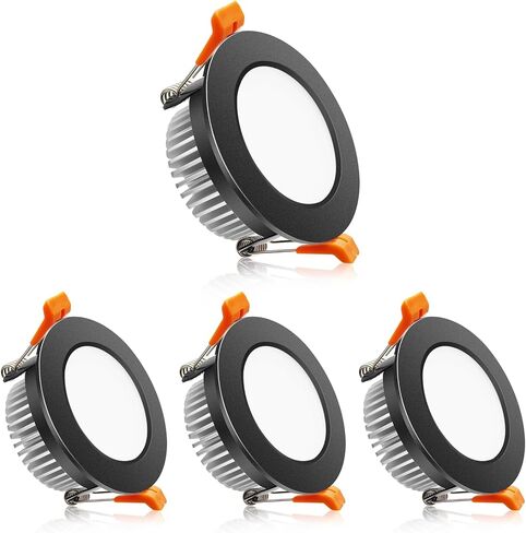 2 Inch LED Downlight, Recessed Lighting Dimmable Ceiling Light, 3W, 3000K Warm White, CRI80 with LED Driver(35W Halogen Equivalent), Black 12 Pack in Saudi Arabia