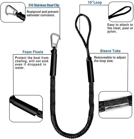 خط رصيف القارب يانيو بنجي. يمتد خط رصيف البنجي من 7 إلى 14 قدمًا. مرابط ماصة للصدمات وأرصفة وأبراج وزوارق الكاياك والمراسي. يشتمل على مشبك من الفولاذ المقاوم للصدأ 316 وحقيبة تخزين in Kuwait