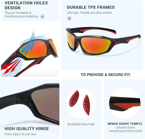 MALIDAK Floating Polarized Sunglasses, Fishing Surfing Sunglasses for Women Men, Sports Sunglasses for Outdoors in Kuwait