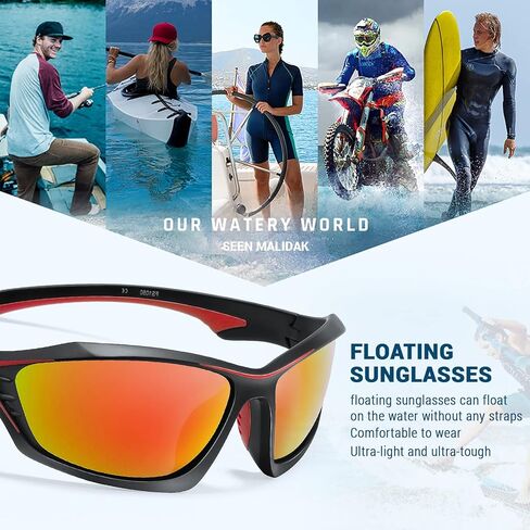 MALIDAK Floating Polarized Sunglasses, Fishing Surfing Sunglasses for Women Men, Sports Sunglasses for Outdoors in Kuwait