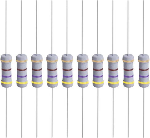 YOKIVE 50 Pcs Metal Oxide Film Resistors, Axis Lead Resistor, Keep Normal Circuit Operation, Great for Electric Power Equipment (Grey, 1W, 470 Ohm) in Saudi Arabia