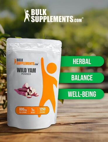 BulkSupplements.com مسحوق اليام البري - مكمل عشبي، مكمل اليام البري، مسحوق جذر اليام البري - خالي من الغلوتين، 800 مجم لكل وجبة، 1 كجم (2.2 رطل) (عبوة من قطعة واحدة) in Saudi Arabia