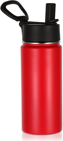 Volhoply 16 OZ Kids Water Bottle Bulk 2 Pack,Insulated Sports Bottles with Straw Lid,Stainless Steel Bottle with Handle Keep Cold&Hot,Double Wall Vacuum Thermos Cups for School(Assorted,Set of 2) in Saudi Arabia