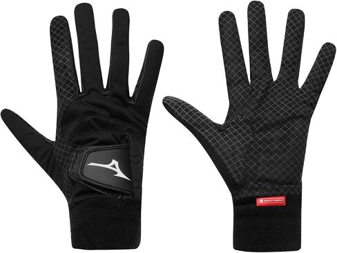 Mizuno Pair of 2018 ThermaGrip Mens Thermal Playing Golf Gloves Black Medium in Saudi Arabia