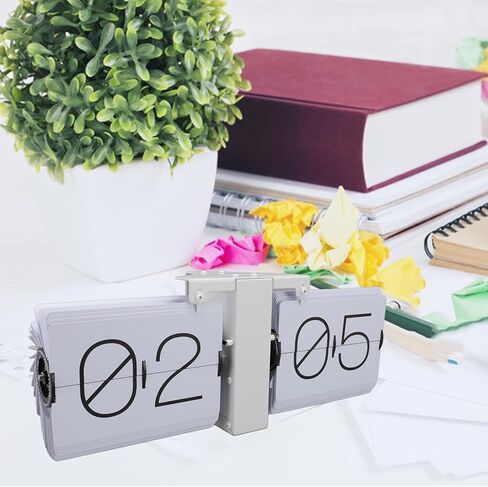 Zunate Retro Flip Desk Shelf Clock, Flipping Out Wall and Tabletop Flip Clock, 24Hour Modern Retro Flip Down, Classic Mechanical Digital Display Battery Powered for (Gold Frame in Kuwait