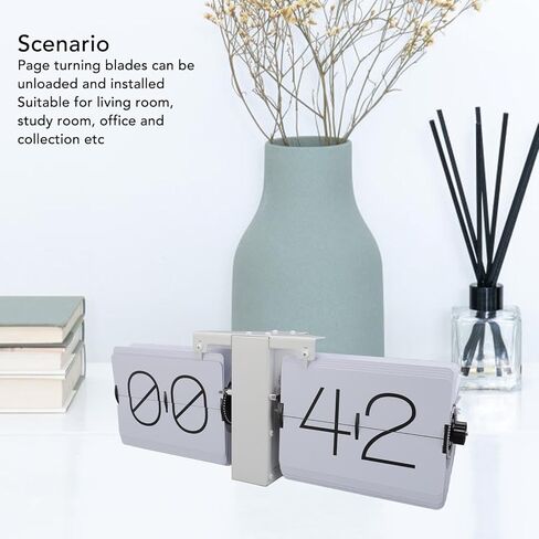 Zunate Retro Flip Desk Shelf Clock, Flipping Out Wall and Tabletop Flip Clock, 24Hour Modern Retro Flip Down, Classic Mechanical Digital Display Battery Powered for (Gold Frame in Kuwait