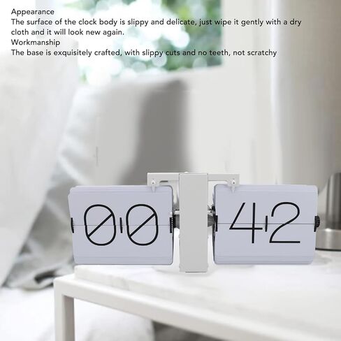 Zunate Retro Flip Desk Shelf Clock, Flipping Out Wall and Tabletop Flip Clock, 24Hour Modern Retro Flip Down, Classic Mechanical Digital Display Battery Powered for (Gold Frame in Kuwait