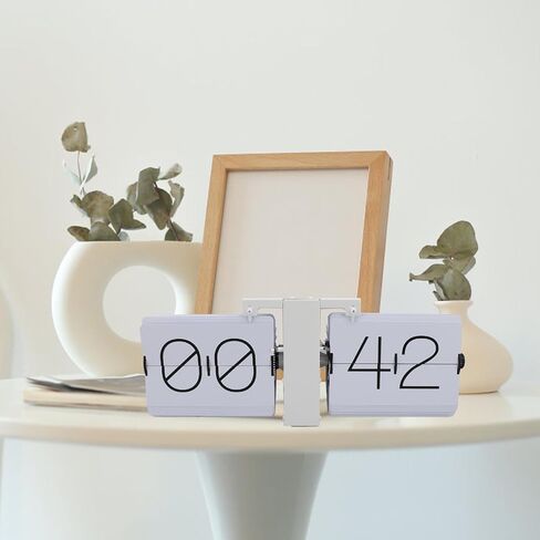Zunate Retro Flip Desk Shelf Clock, Flipping Out Wall and Tabletop Flip Clock, 24Hour Modern Retro Flip Down, Classic Mechanical Digital Display Battery Powered for (Gold Frame in Kuwait