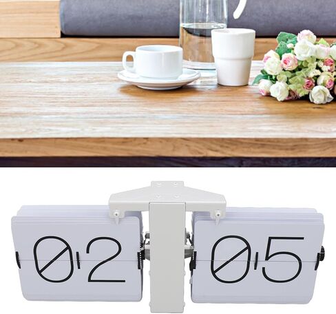 Zunate Retro Flip Desk Shelf Clock, Flipping Out Wall and Tabletop Flip Clock, 24Hour Modern Retro Flip Down, Classic Mechanical Digital Display Battery Powered for (Gold Frame in Kuwait
