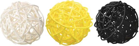 15pcs 2 Inch Wicker Rattan Balls for Vase Filler, House Ornament, Christmas Tree Garden Wedding Party Coffee Table Decoration,Craft DIY (Black Red White) in Saudi Arabia