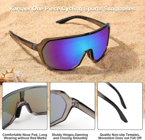 نظارات شمسية رياضية من Karsaer، نظارات ركوب الدراجات MTB نظارات شمسية لركوب الدراجات الجبلية مناسبة للبيسبول والجري والصيد in Saudi Arabia
