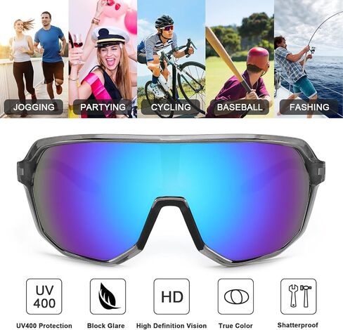 نظارات شمسية رياضية من Karsaer، نظارات ركوب الدراجات MTB نظارات شمسية لركوب الدراجات الجبلية مناسبة للبيسبول والجري والصيد in Saudi Arabia