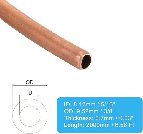 patikil 1/12 بوصة معرف 5/32 بوصة od 0.04 بوصة سميكة 99.9٪ أنبوب النحاس، 6.56ft أنابيب التبريد لفائف أنابيب الأنابيب المستديرة غير الملحومة لحرف المجوهرات الصناعية hvac in Kuwait