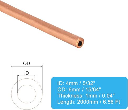 patikil 1/12 بوصة معرف 5/32 بوصة od 0.04 بوصة سميكة 99.9٪ أنبوب النحاس، 6.56ft أنابيب التبريد لفائف أنابيب الأنابيب المستديرة غير الملحومة لحرف المجوهرات الصناعية hvac in Kuwait