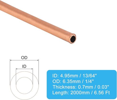 patikil 1/12 بوصة معرف 5/32 بوصة od 0.04 بوصة سميكة 99.9٪ أنبوب النحاس، 6.56ft أنابيب التبريد لفائف أنابيب الأنابيب المستديرة غير الملحومة لحرف المجوهرات الصناعية hvac in Kuwait