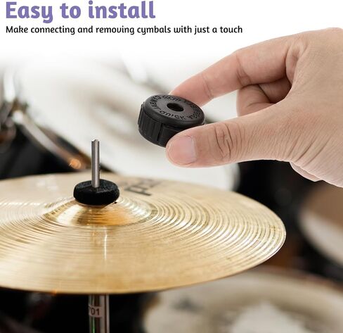6 PCS Plastic Cymbal Nuts Quick-Fit Cymbals Rapid Release Cymbal Topper 8 mm Drum Accessories Black Drum Cymbals Hardware Percussion Drum Kit Cymbal Mate for Drum Replacement Kitparts in Saudi Arabia