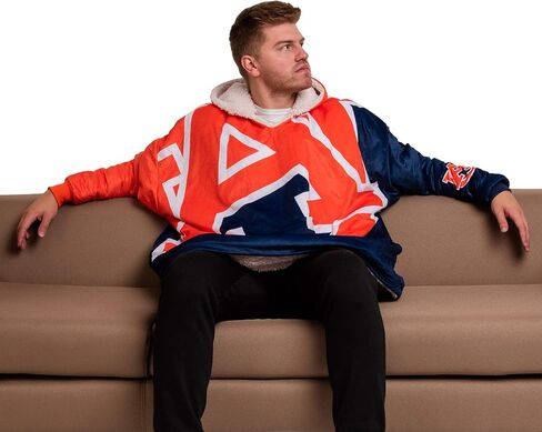 FOCO Reversible Oversized Sherpa Hoodie Sweatshirt Colorblock Hoodeez in Saudi Arabia