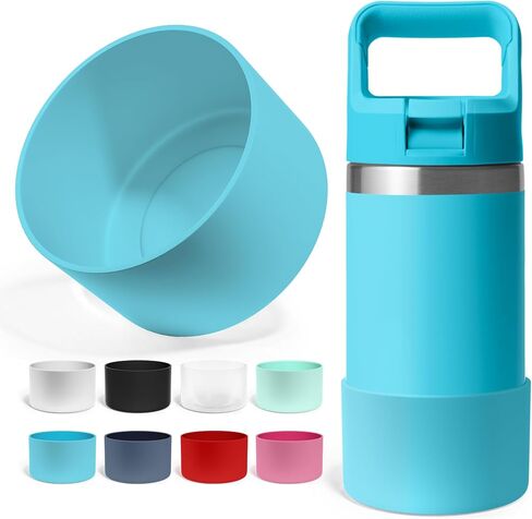Silicone Boot for Yeti Rambler Jr 12oz and 18oz Bottle | 2mm Sleeve | Anti-Slip Boot | Protector for the Bottom of your Bottle | Protects Against Damage | BPA Free Silicone (Black) in Saudi Arabia