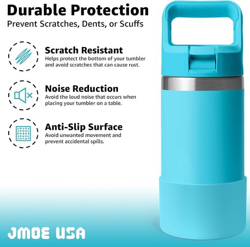 Silicone Boot for Yeti Rambler Jr 12oz and 18oz Bottle | 2mm Sleeve | Anti-Slip Boot | Protector for the Bottom of your Bottle | Protects Against Damage | BPA Free Silicone (Black) in Saudi Arabia