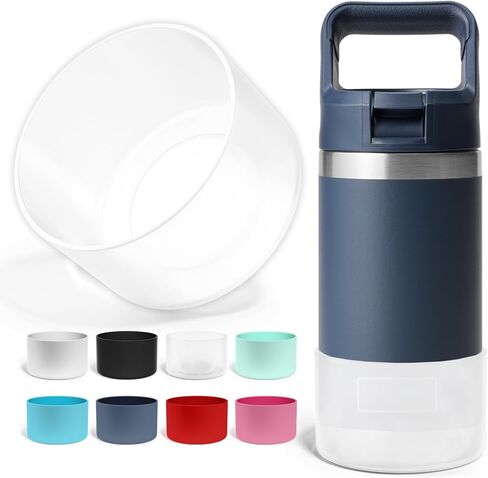 Silicone Boot for Yeti Rambler Jr 12oz and 18oz Bottle | 2mm Sleeve | Anti-Slip Boot | Protector for the Bottom of your Bottle | Protects Against Damage | BPA Free Silicone (Black) in Saudi Arabia