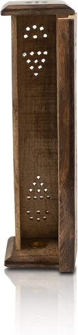 Wooden Incense Stick & Cone Burner Holder Tower Large Organic Eco Friendly Ash Catcher Agarbatti Holder Rustic Style Hand Carved for Meditation Yoga Aromatherapy Home Fragrance Products in Saudi Arabia