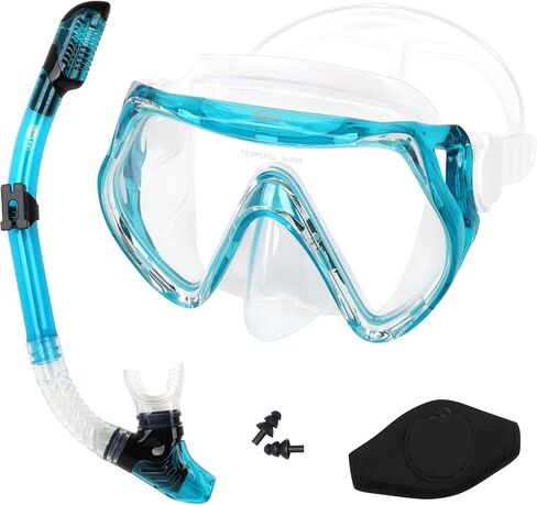 Adult Snorkeling Set, Gimilife 4 in 1 Diving Mask and Dry Top Snorkeling Gear for Audults Snorkeling Scuba Diving Swimming Travel in Saudi Arabia