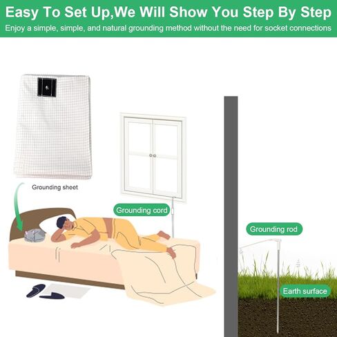 Grounding Wrist Strap, Grounding Wrist Band Grounding Wires Grounding Bracelet with 15 Feet Grounding Cord Fits Most Earthing Grounding Products for Sleep Energy Healthy(2PCS Grounding Wrist) in Kuwait