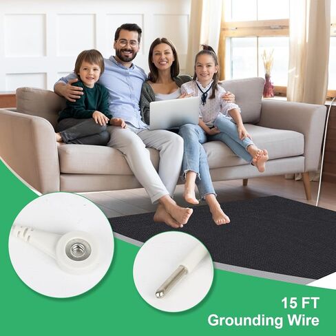 Grounding Wrist Strap, Grounding Wrist Band Grounding Wires Grounding Bracelet with 15 Feet Grounding Cord Fits Most Earthing Grounding Products for Sleep Energy Healthy(2PCS Grounding Wrist) in Kuwait