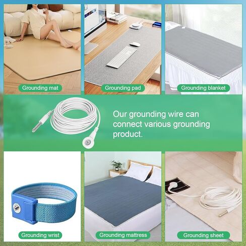 Grounding Wrist Strap, Grounding Wrist Band Grounding Wires Grounding Bracelet with 15 Feet Grounding Cord Fits Most Earthing Grounding Products for Sleep Energy Healthy(2PCS Grounding Wrist) in Kuwait