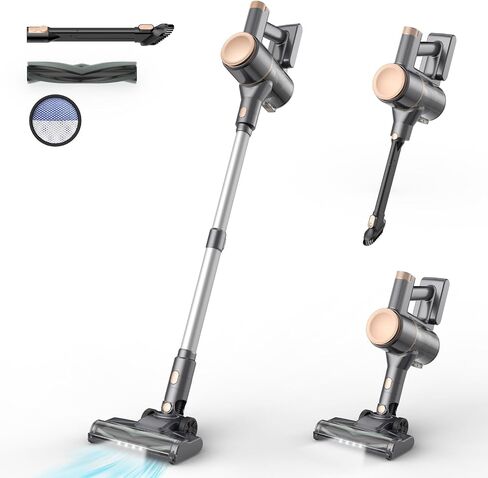 Cordless Vacuum Cleaner, Lightweight Stick Vacuum with Powerful Suction, 2200mAh Battery, 40 Mins Runtime, Self-Standing, Rechargeable Cordless Stick Vacuum for Hardwood Floor Carpet Pet Hair in Saudi Arabia