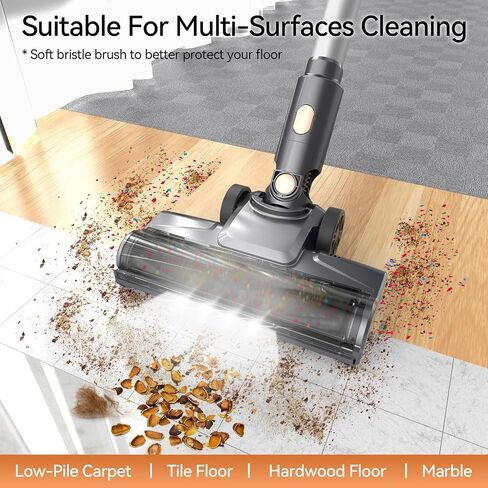 Cordless Vacuum Cleaner, Lightweight Stick Vacuum with Powerful Suction, 2200mAh Battery, 40 Mins Runtime, Self-Standing, Rechargeable Cordless Stick Vacuum for Hardwood Floor Carpet Pet Hair in Saudi Arabia
