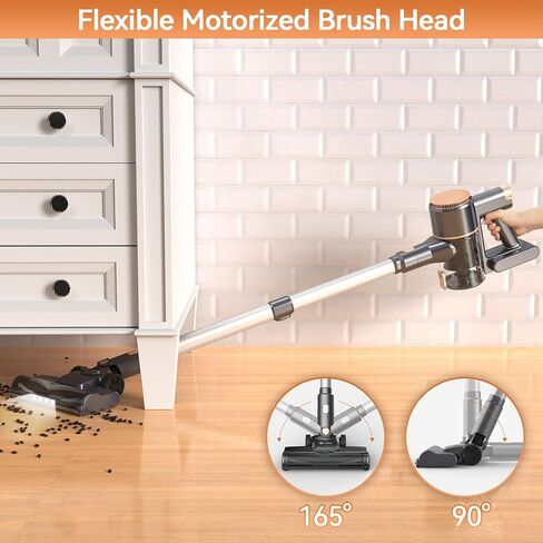 Cordless Vacuum Cleaner, Lightweight Stick Vacuum with Powerful Suction, 2200mAh Battery, 40 Mins Runtime, Self-Standing, Rechargeable Cordless Stick Vacuum for Hardwood Floor Carpet Pet Hair in Saudi Arabia