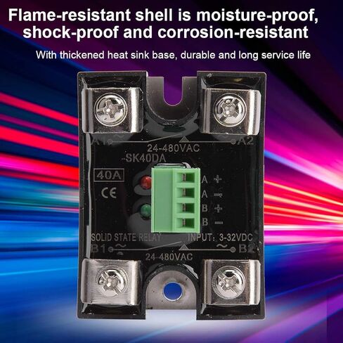 Dual Channel DC Control Dual Channel AC Solid State Relay 24-480VAC Single Phase DC-AC SSR Relay Module(40A(BERM-SK40DA)) in Saudi Arabia