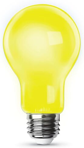 مصباح LED خارجي A19 من Feit Electric، ما يعادل 60 واط، لمبة إضاءة LED غير خافتة، قاعدة متوسطة E26، 120 فولت، عمر 22 عامًا، أصفر، حزمة من 1، A19/BUG/LED/BX in Kuwait