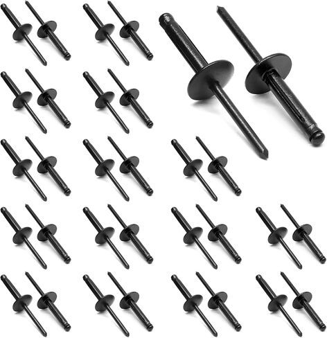 60 قطعة من المسامير العمياء ذات الحافة الكبيرة 3/16 بوصة × 1 بوصة، مسامير من الألومنيوم الأسود، قطر الحافة 5/8 بوصة (16 مم) in Kuwait