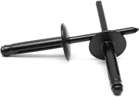 60 قطعة من المسامير العمياء ذات الحافة الكبيرة 3/16 بوصة × 1 بوصة، مسامير من الألومنيوم الأسود، قطر الحافة 5/8 بوصة (16 مم) in Kuwait