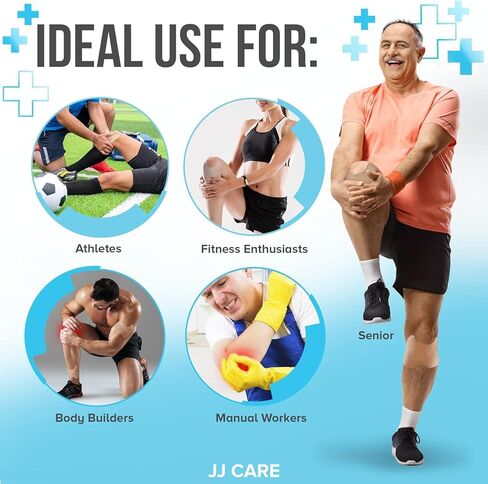 رقع الركبة من جي جي كير - 28 قطعة من رقع الركبة لتخفيف الآلام بقوة إضافية - رقعة تخفيف آلام الركبة 5.5 سم × 3.9 سم، رقعة تخفيف آلام الركبة لالتهاب المفاصل والالتهابات وعرق النسا والعضلات والمفاصل in Kuwait